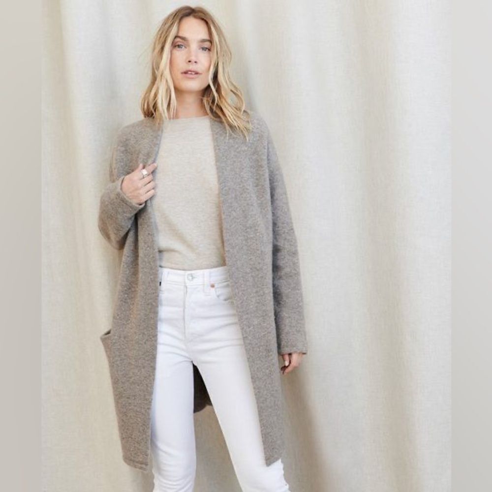 Jenni Kayne Merino Wool-Blend Sweater Coat in Oatmeal - Picture 3 of 15
